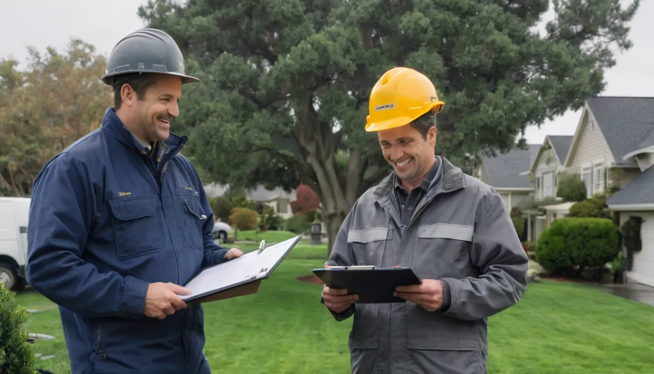 Homeowner reviewing a tree estimate with a provider in Hopatcong